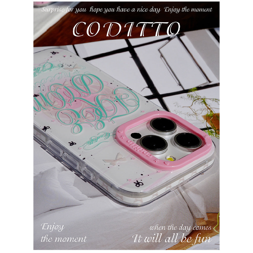 Ameigas Mint Garden Double-Layer Floral Case for iPhone 17 Pro Max / 16 Pro Max / 15 Pro / 14 / 13 – Ins Style Art Phone Cover