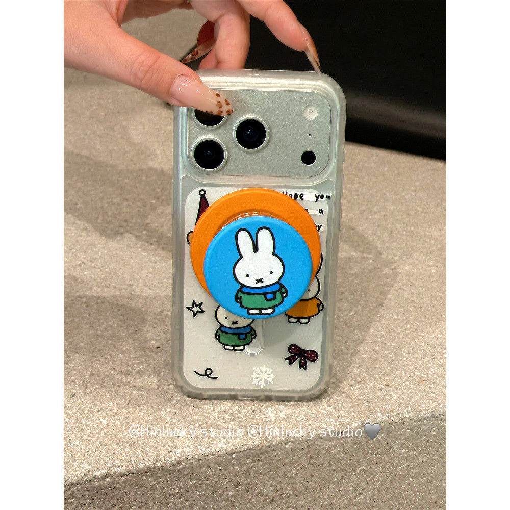 Ameigas Miffy-Inspired Stand Case - Japanese Korean Cute Bunny MagSafe Cover