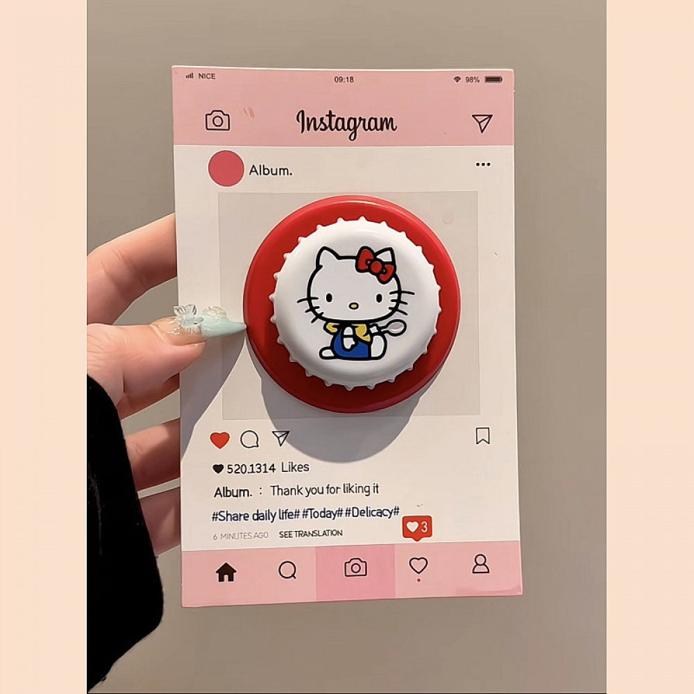 Ameigas Snack Lid Kitty Stand Case - Cute Cat & Bottle Cap MagSafe Cover for iPhone