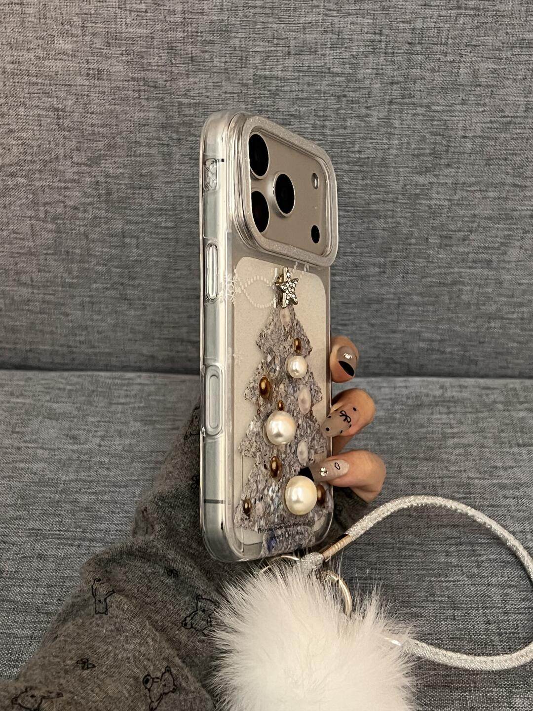 Ameigas Glitter Gold Ornament Christmas Tree Phone Case