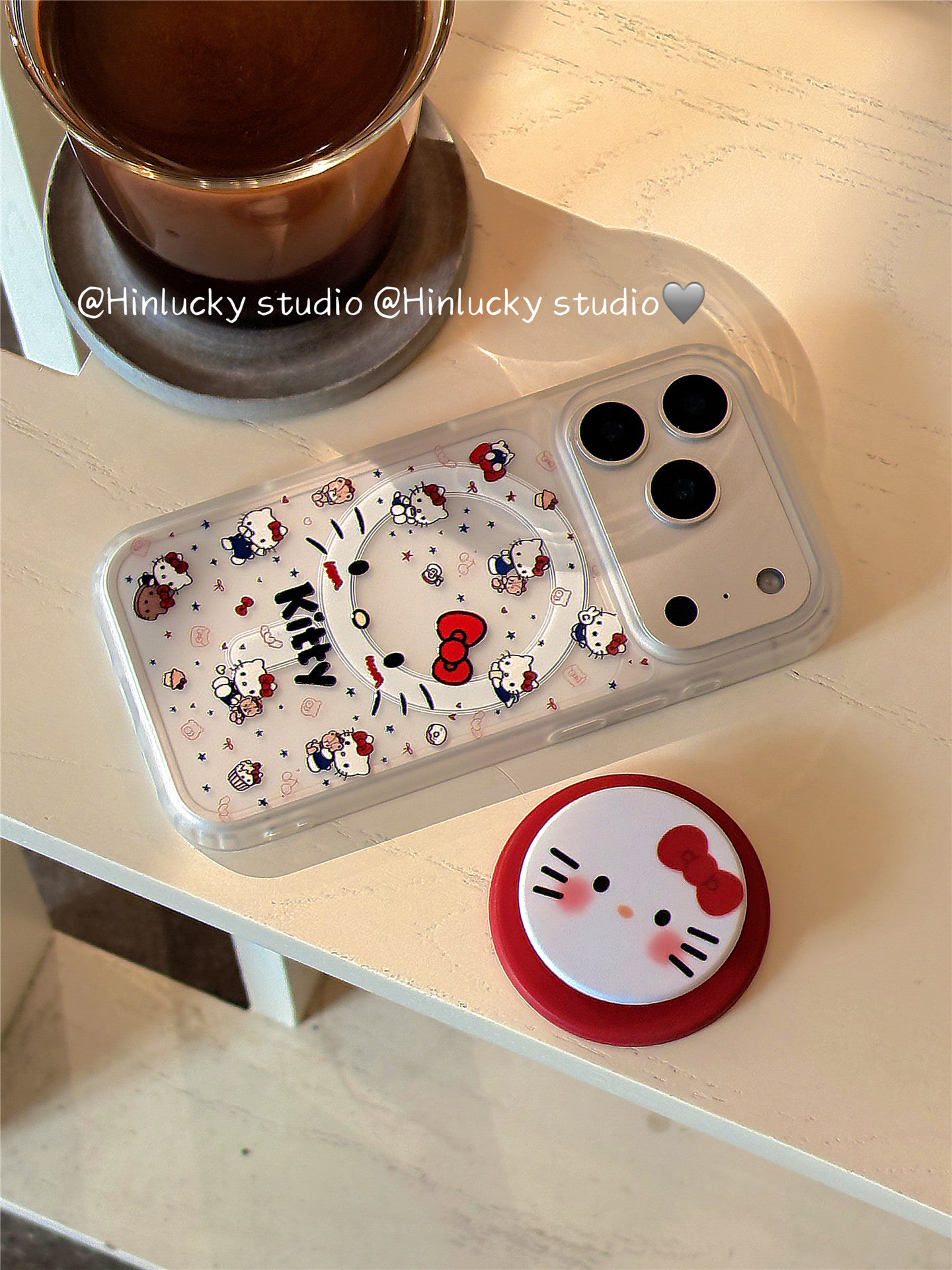 Ameigas Paw-Soft Touch Stand Case - Japanese Korean Cute Kitty MagSafe Cover