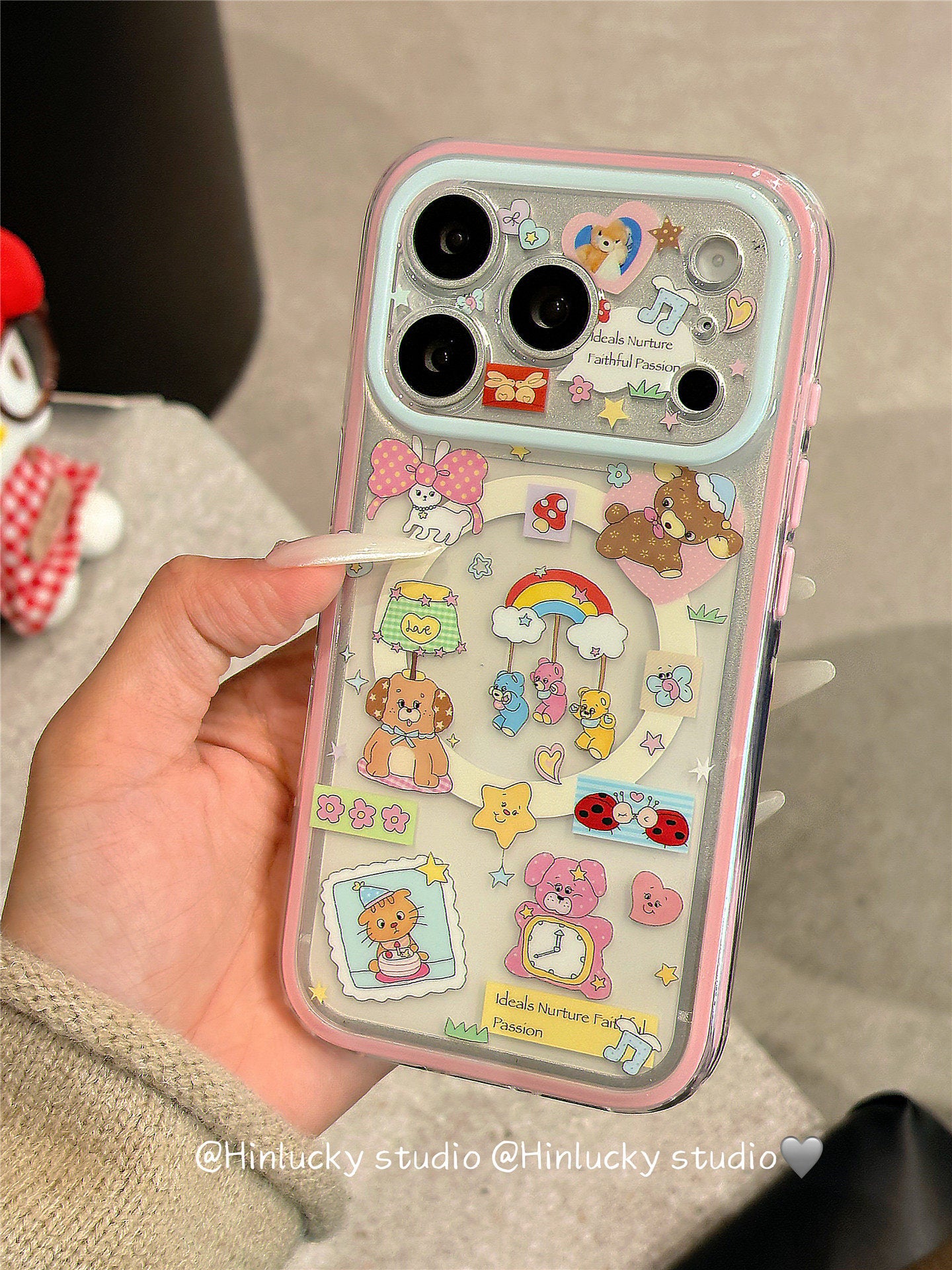 Ameigas Playful Pup Deco Case - Mix & Match Puppy Stickers with MagSafe Stand