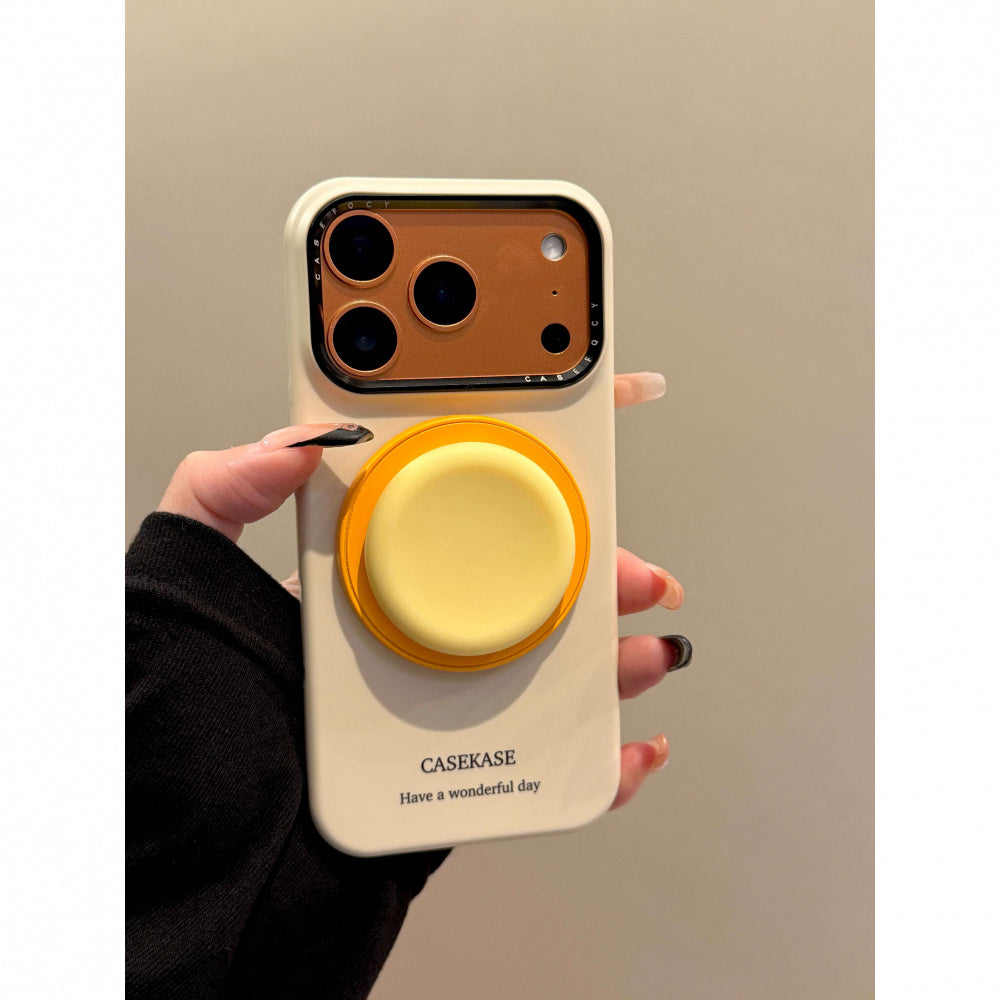 Ameigas Minimalist Button Case - Clean Design with Magnetic Snap-On Stand