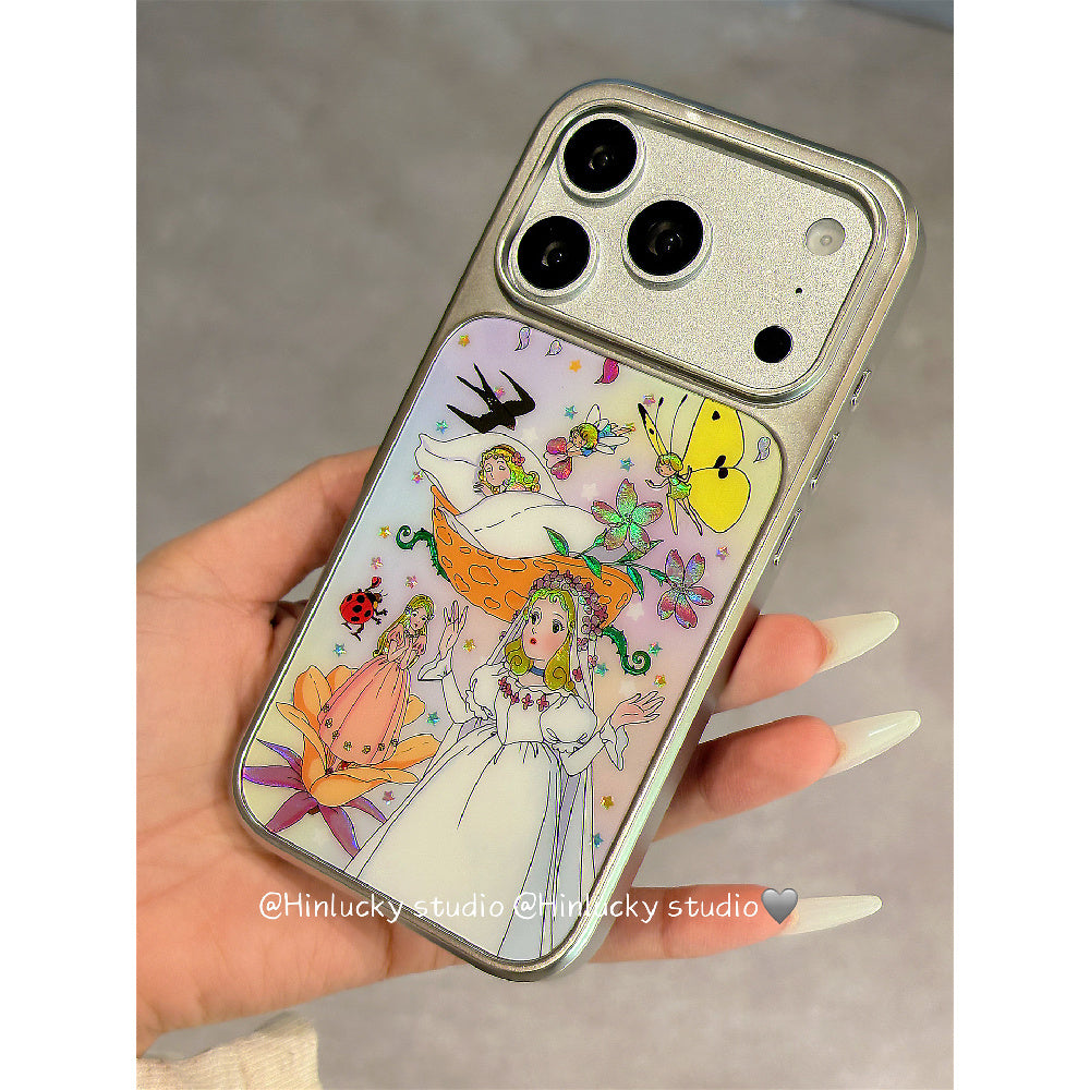 Ameigas Floral Butterfly Princess Electroplated Phone Case
