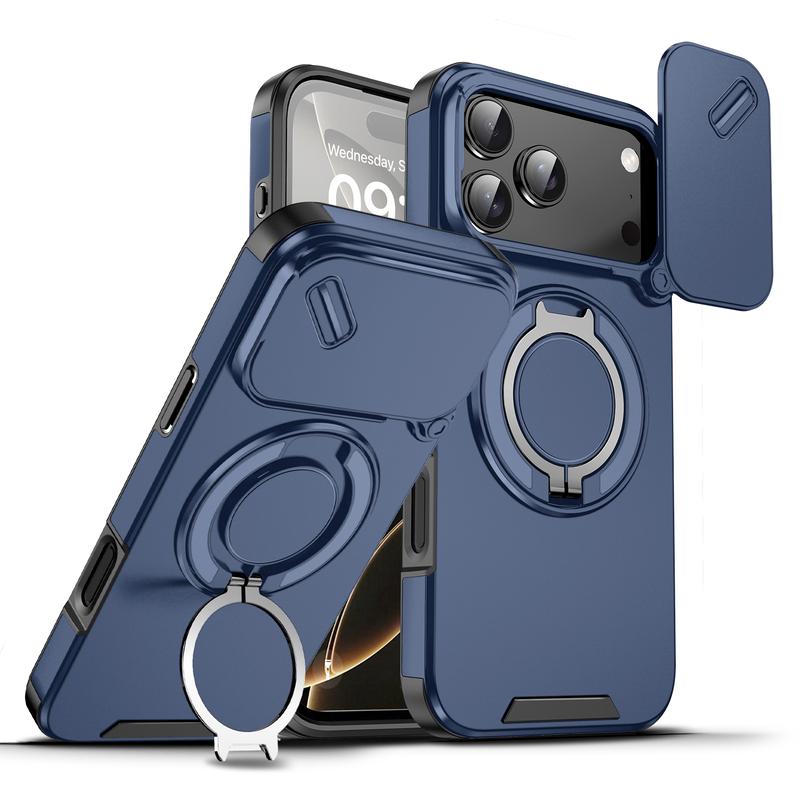 Ameigas Ring Stand Protective Phone Case with Camera Guard