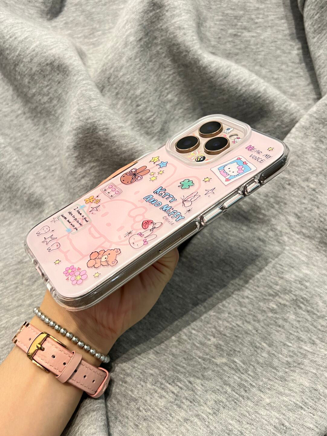 Ameigas Hoodie Kitty Case - Cute Character in Costume with Full-Button Protection