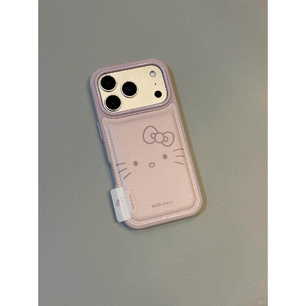 Ameigas Pink Kitty Head Silicone Protective Phone Case