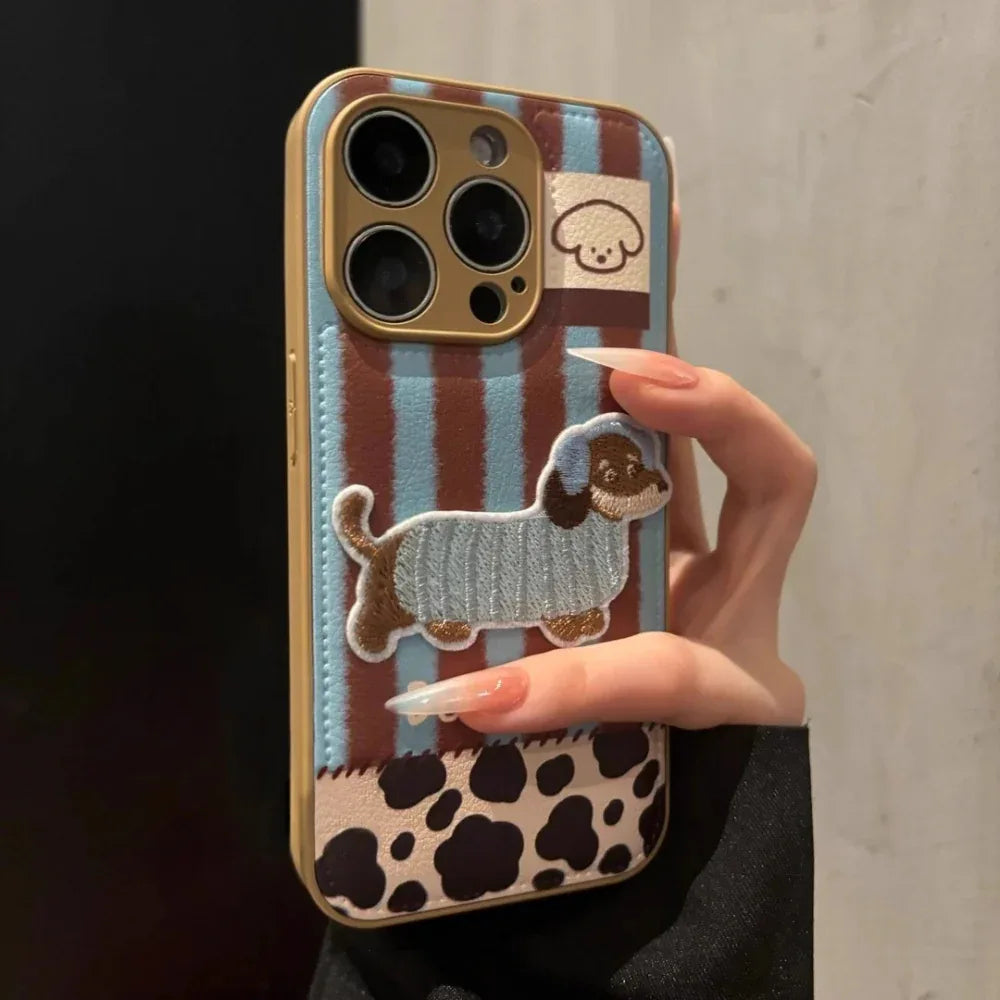 Ameigas Autumn Winter Leather Phone Case for iPhone 17 Pro Max – Shockproof Luxury Protective Cover for Women - Ameigas