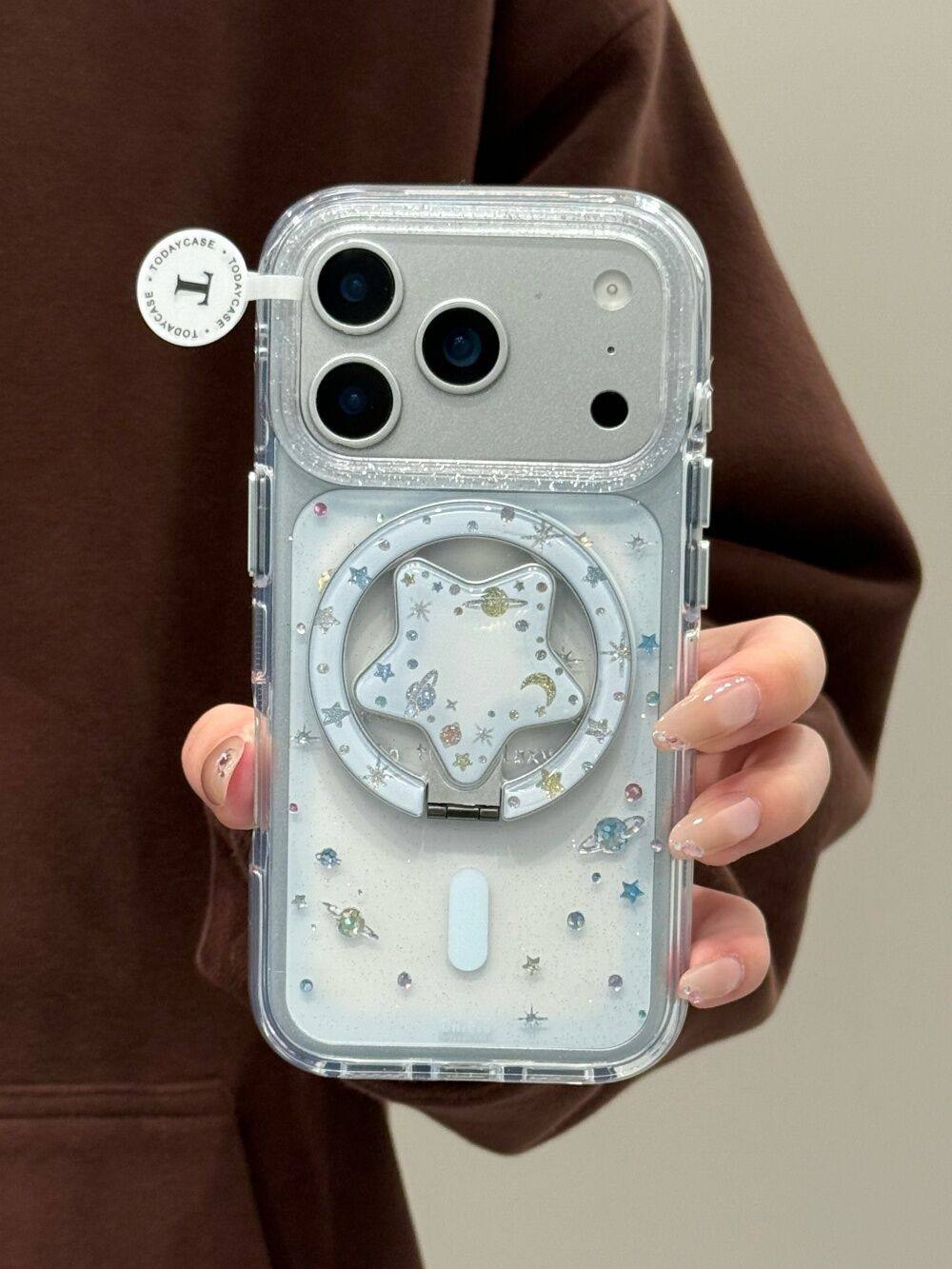 Ameigas Gilded Galaxy Transparent Magnetic Phone Case