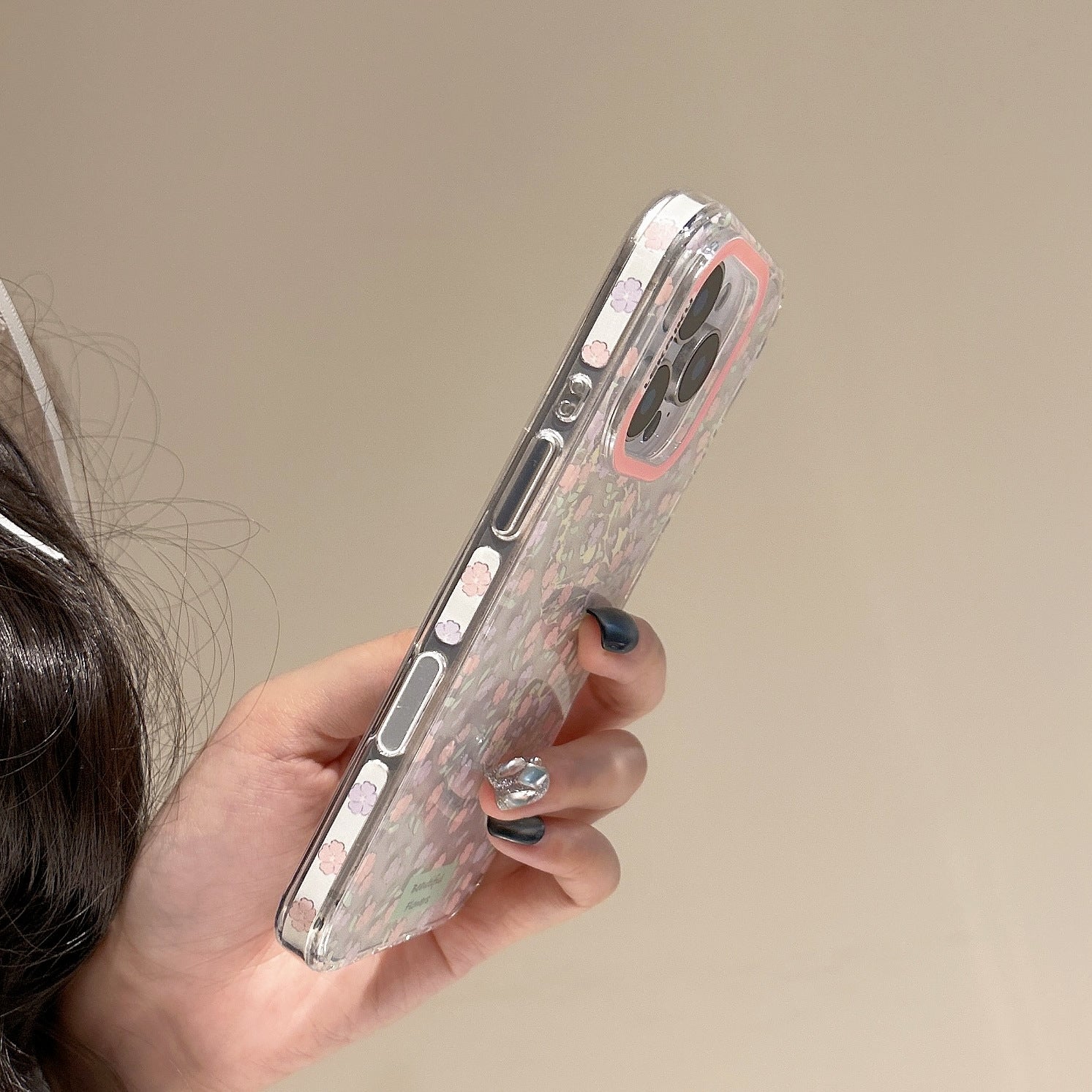 Ameigas Full Screen Flowers & Butterflies Protective Phone Case