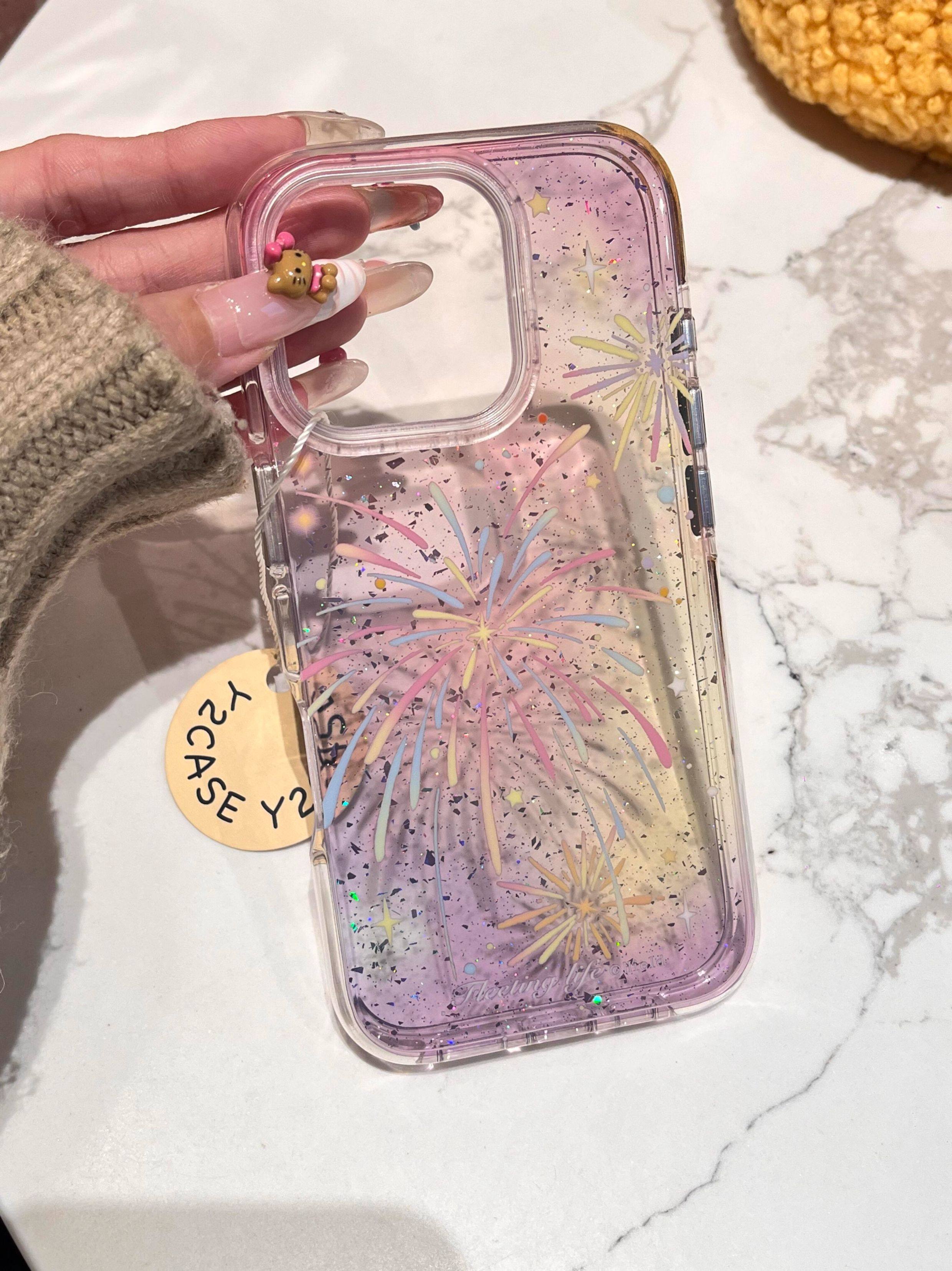 Ameigas New Year Fireworks Case - Colorful Sparkling Silicone Design with Full-Body Drop Protection