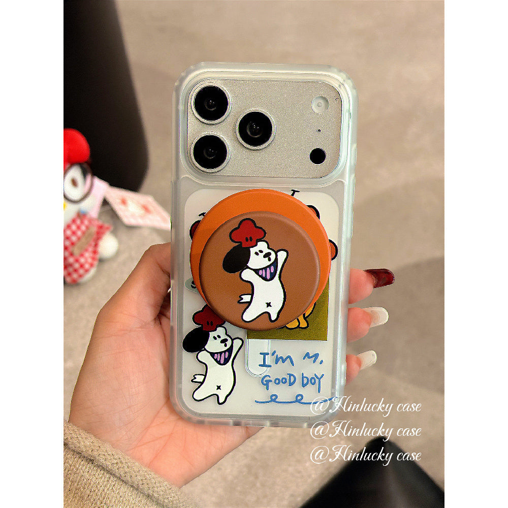 Ameigas Pawfect Pals Case - Cat & Dog Sharing Treat MagSafe Skin-Feel Cover