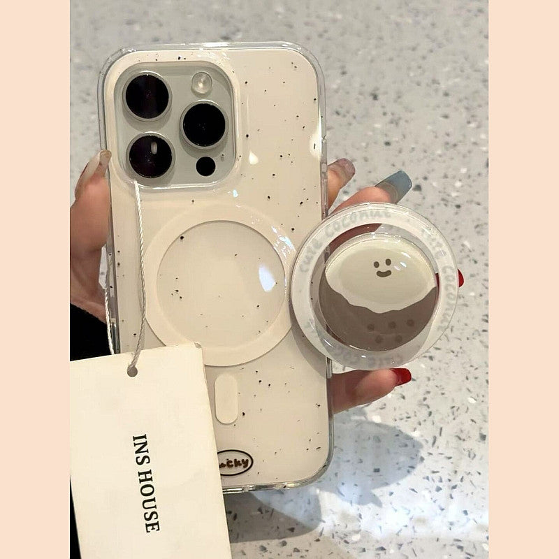 Ameigas Minimal Ink-Splash Coconut Magnetic Stand Protective Case
