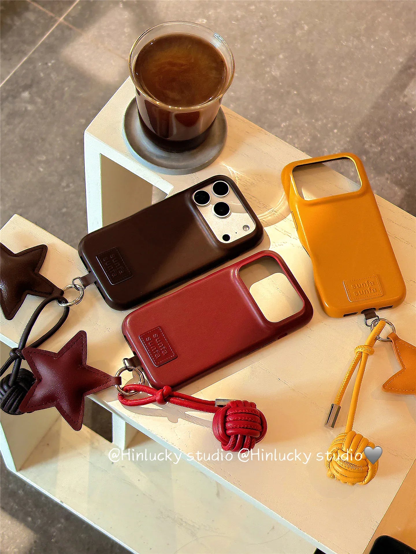 Ameigas Autumn Minimal Star Charm Leather Protective Case - Ameigas
