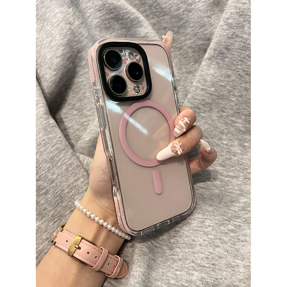 Ameigas Elegant Blush Pink Case - Translucent Magnetic Design with Crystal Clear Protection