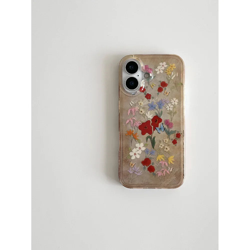 Ameigas Autumn Floral Print Shockproof Phone Case - Ameigas