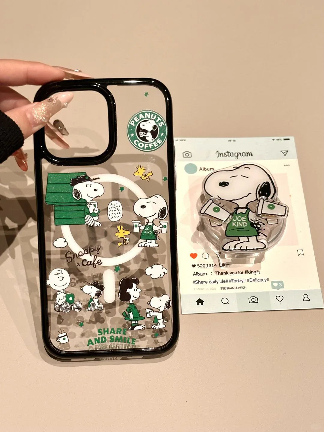 Ameigas Cute Coffee Snoopy Magnetic Phone Case - Ameigas