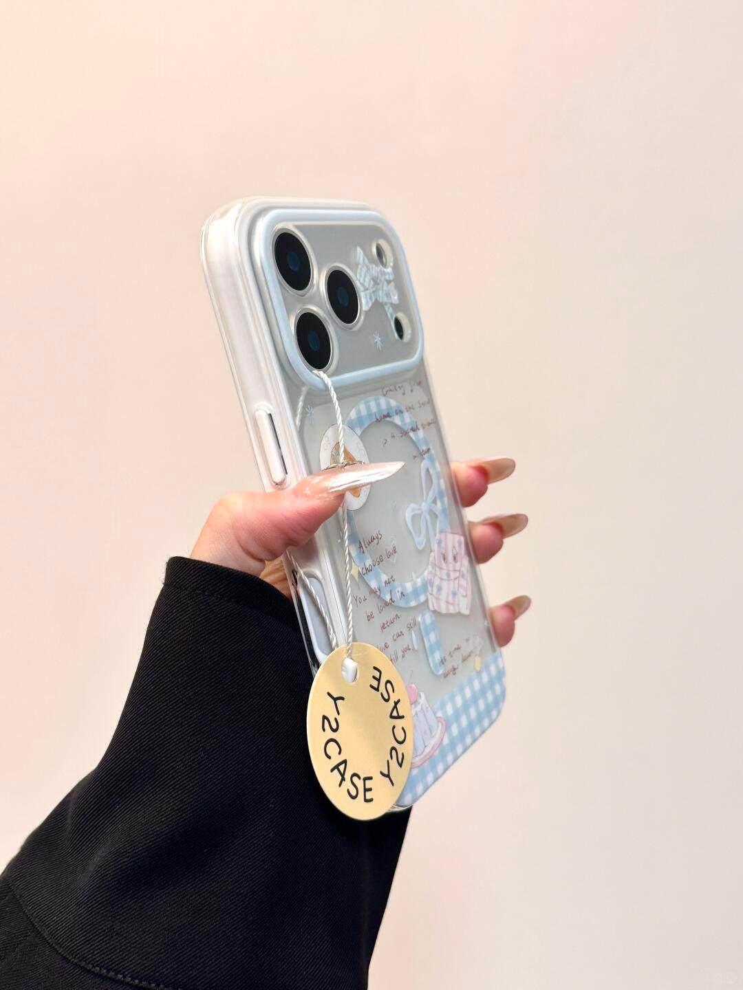 Ameigas Bow Pudding Sofa Magnetic Stand Phone Case - Ameigas