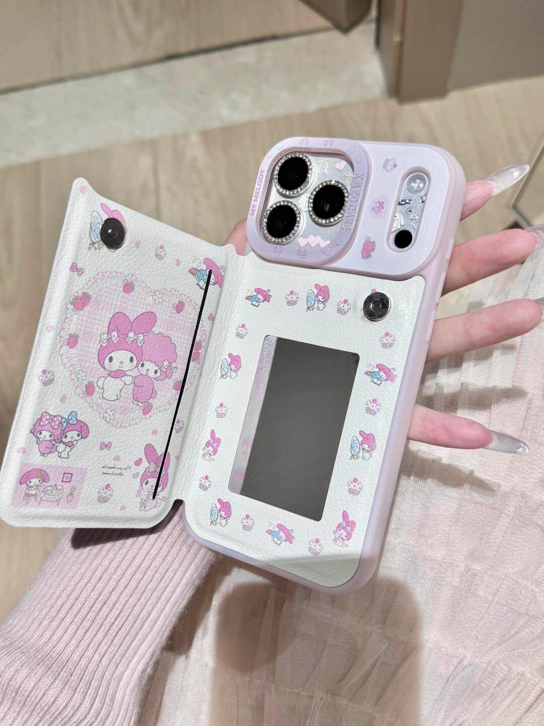 Ameigas Cute Melody Lamb Mirror Flip Phone Case - Ameigas