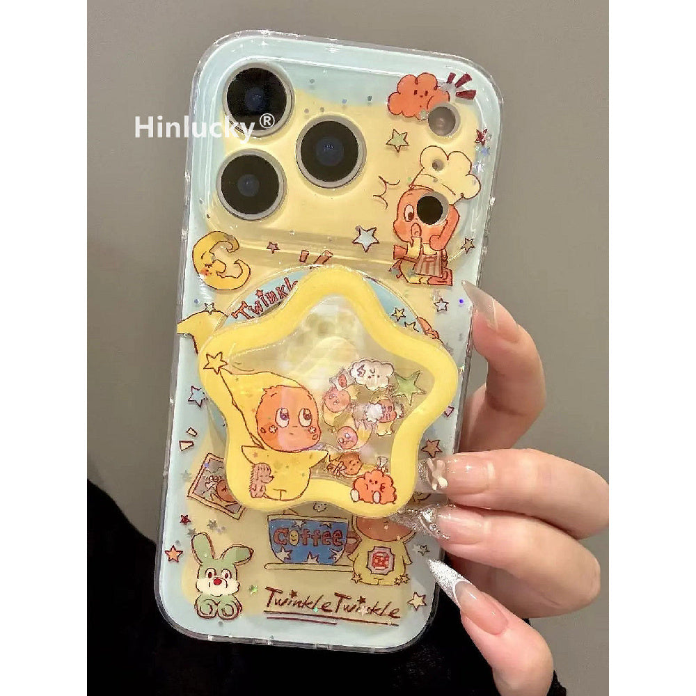 Ameigas Wobble Star-Balloon Case - Bobbling Character with Glitter & Magnetic Stand