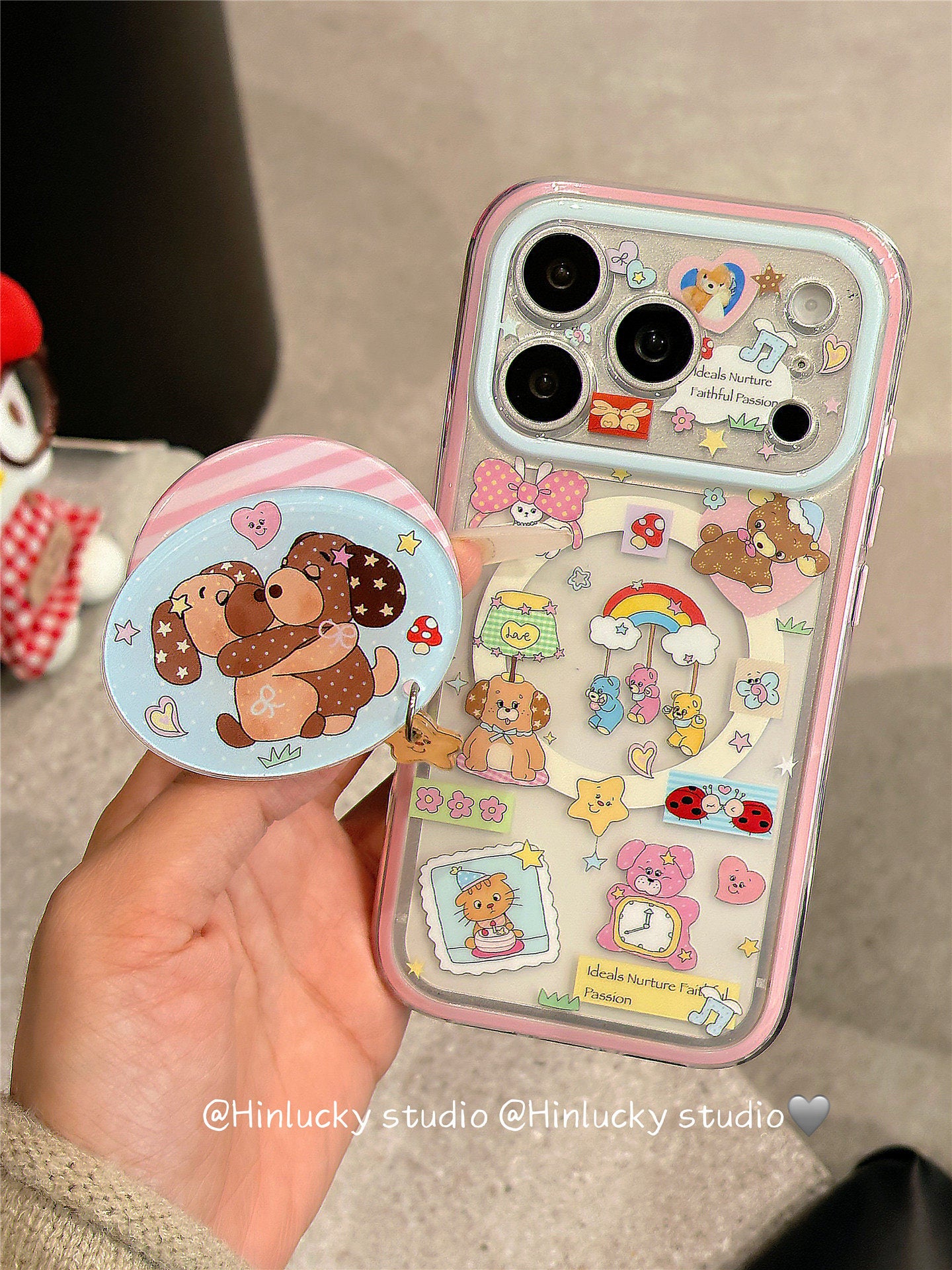 Ameigas Playful Pup Deco Case - Mix & Match Puppy Stickers with MagSafe Stand
