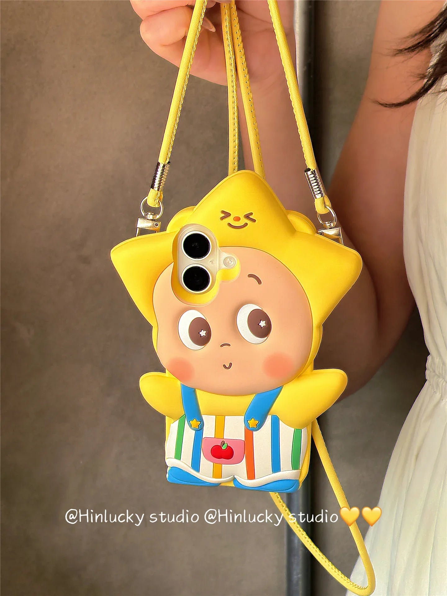 Ameigas Cartoon Striped Star Buddy Case with Crossbody Strap - Ameigas