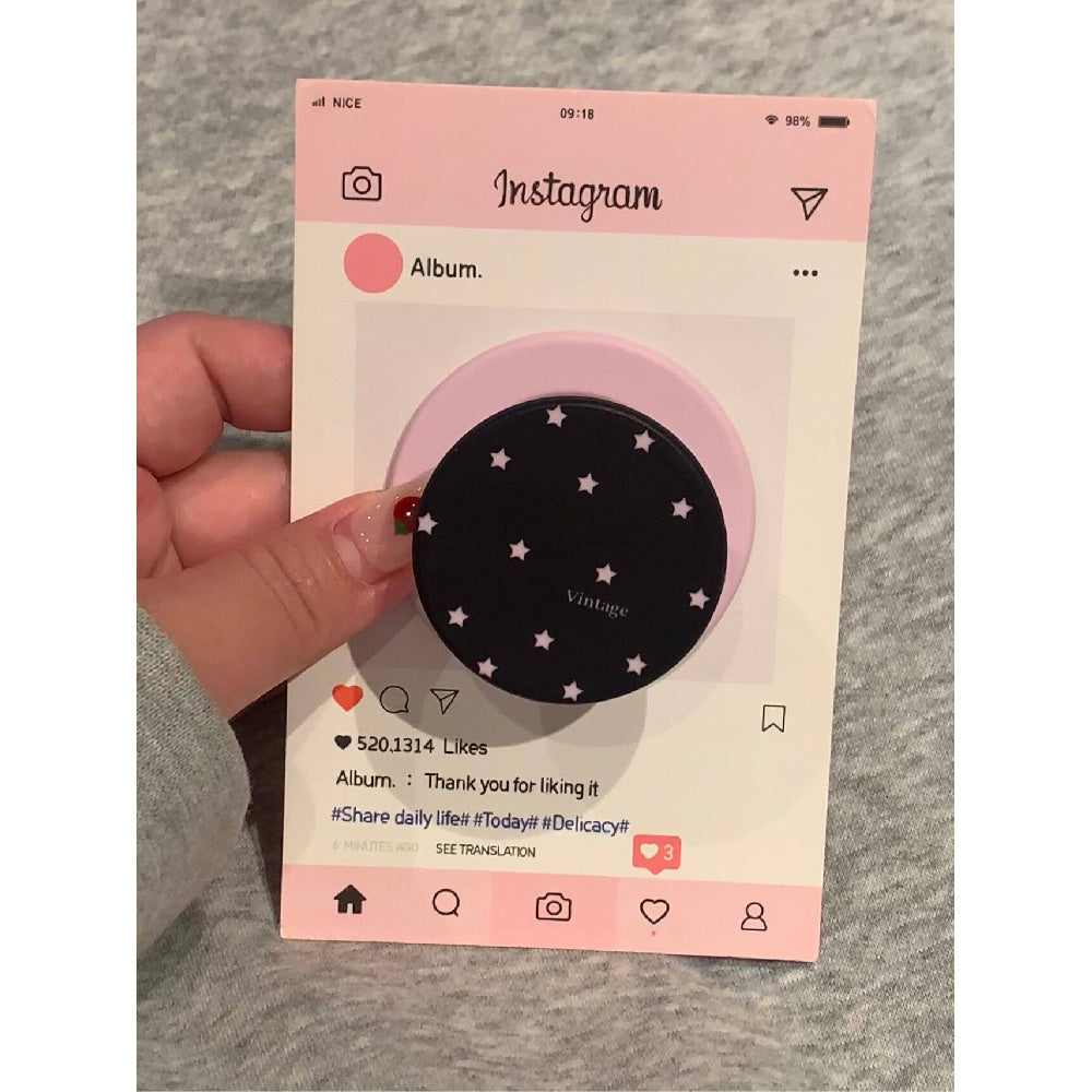 Ameigas Sweet-Cool Star Case - Black & Pink Film Star Design with Magnetic Stand