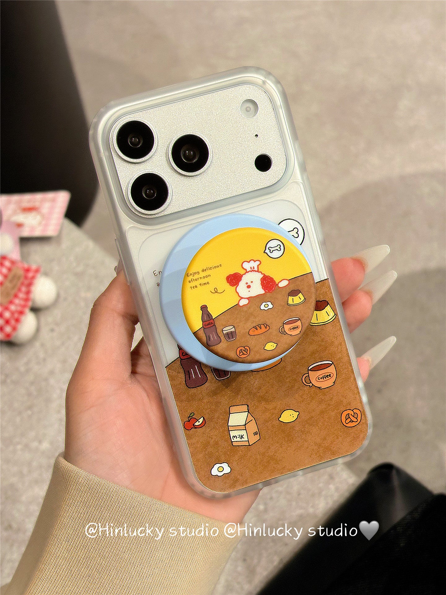 Ameigas Doodle Pup Tea-Time Case - Puppy & Pastry MagSafe Skin-Feel Cover