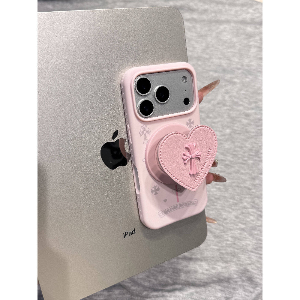 Ameigas Sweet Punk Case - Silicone with Chrome Hearts Cross Design & MagSafe