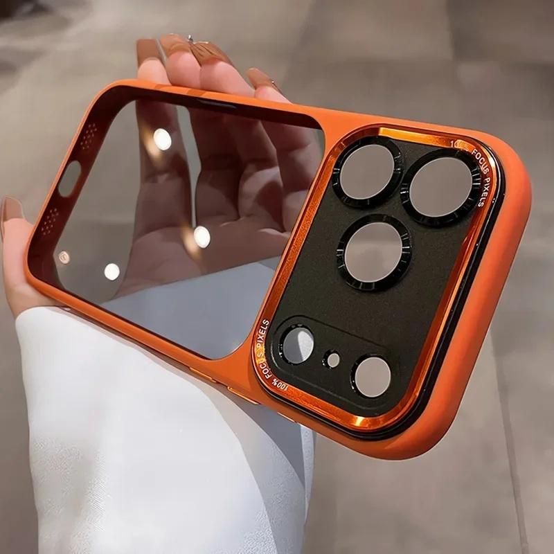 Ameigas Luxury Translucent Case with Metal Lens Frame