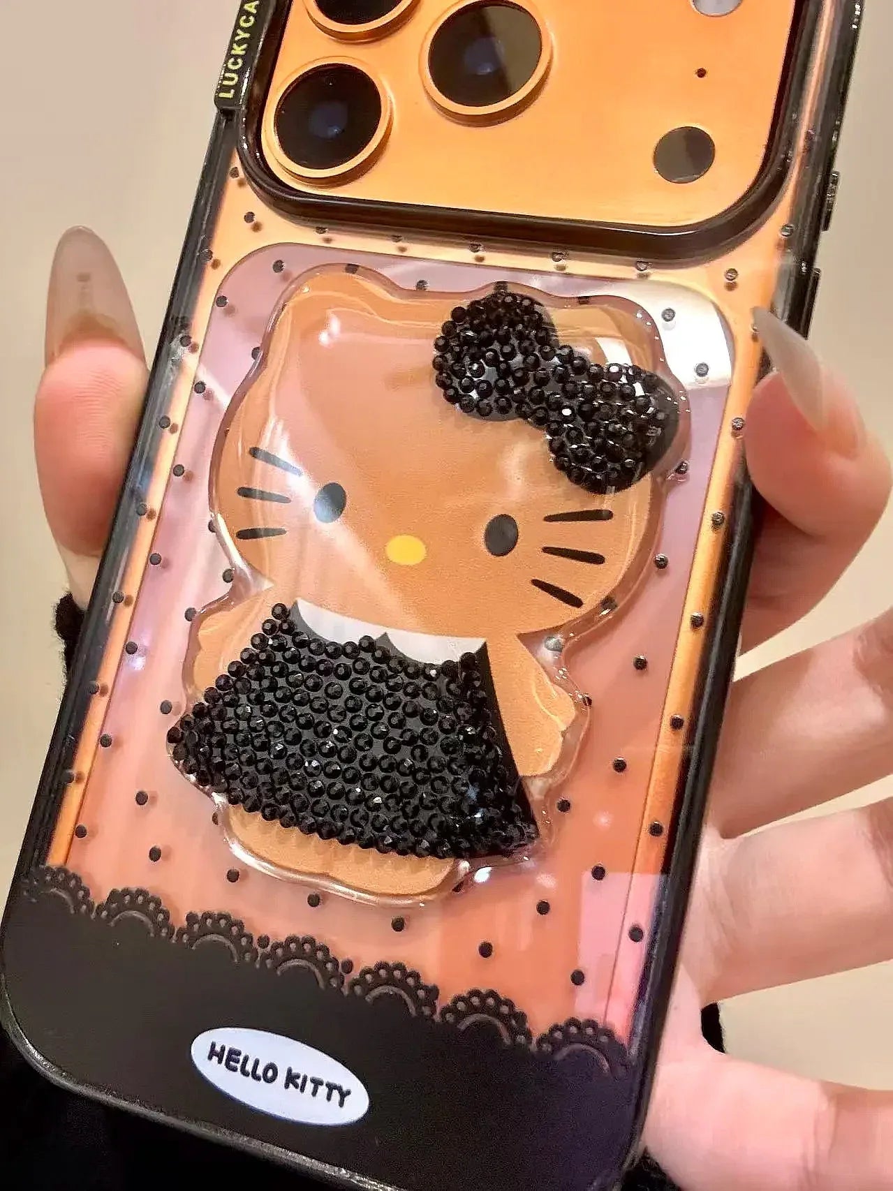 Ameigas Black Kitten Diamond Acrylic Phone Case - Ameigas