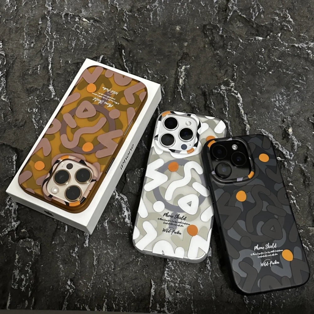 Ameigas Graffiti Matte Magnetic Full-Cover Protective Phone Case