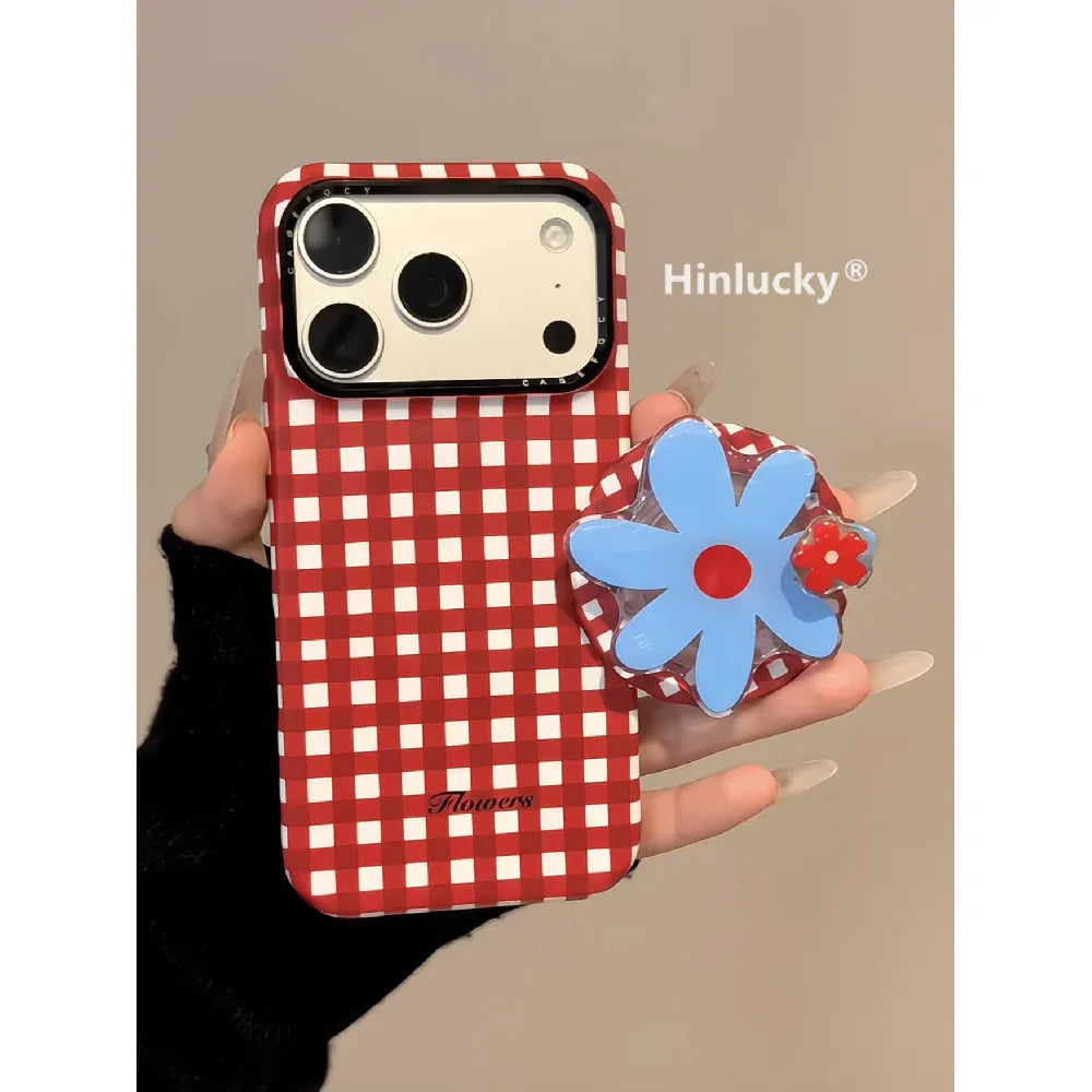 Ameigas Carnival Bloom Case - Spinning Gingham Flower MagSafe Cover - Ameigas