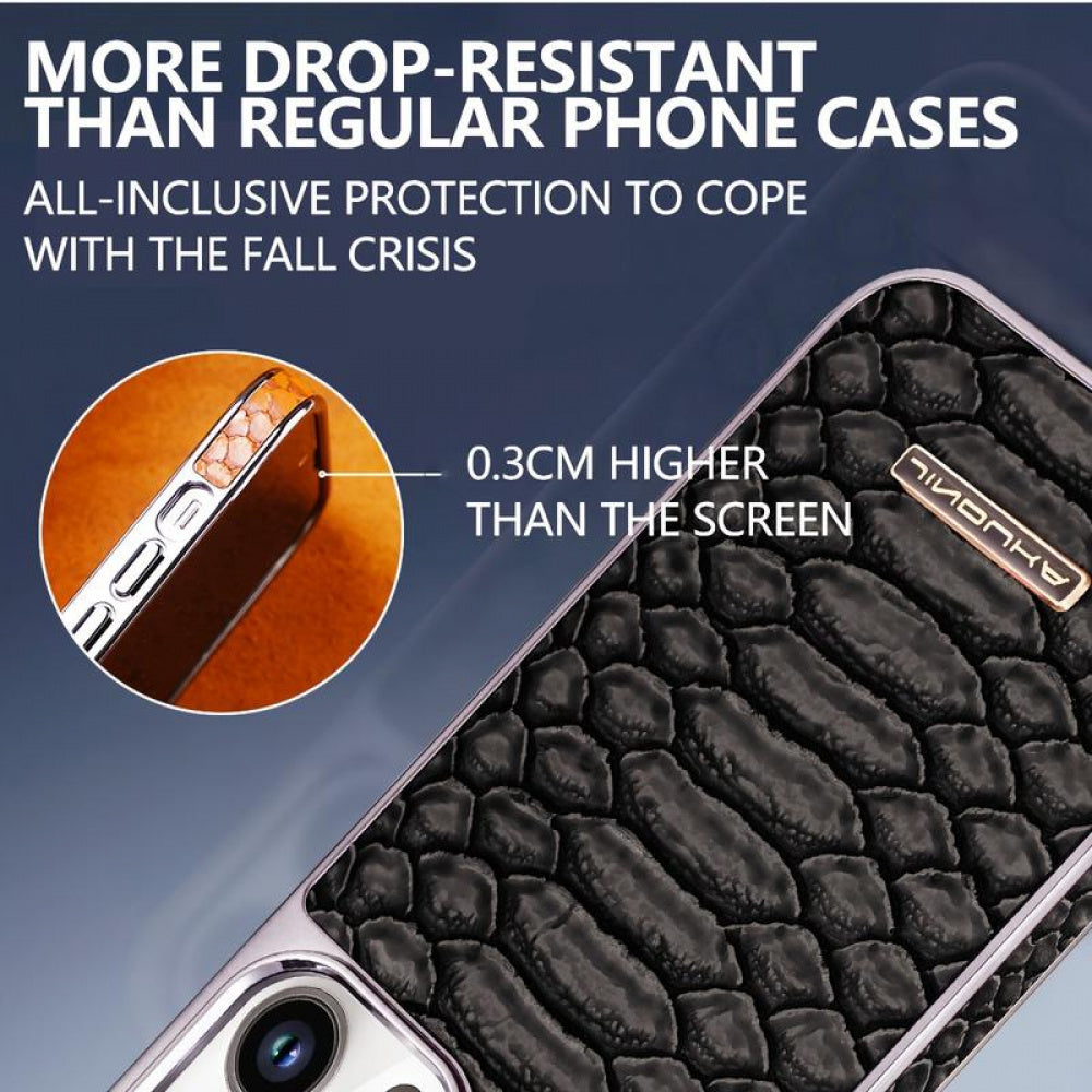 Ameigas Vegan Faux Leather Snake Skin Protective Phone Case