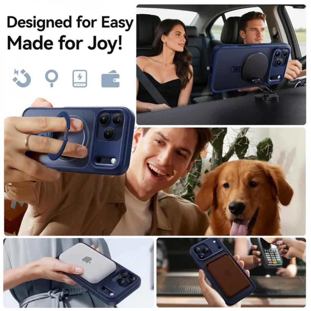 Ameigas Deep Blue Magnetic Stand Protective Phone Case - Ameigas