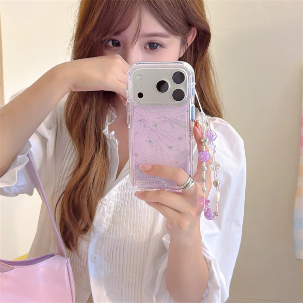 Beautiful Ins Style Gold-Plated Goddess Tears Compatible with iPhone 16/17 Pro Max Case 14 Apple 15 Chain