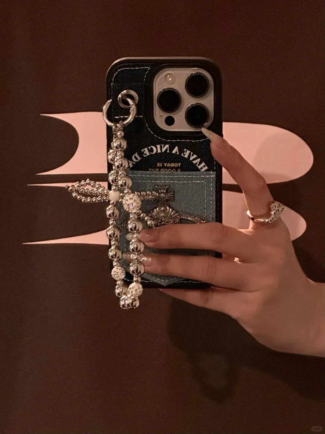 Ameigas Denim Planet Card Case - Ins Style Burlap & Celestial Print with Wallet Function - Ameigas