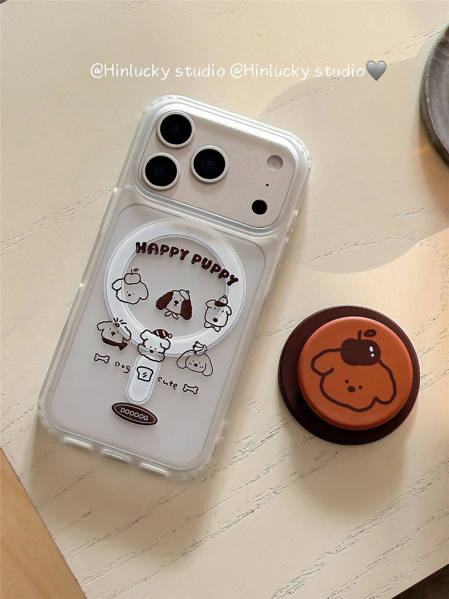 Ameigas Cute Line Art Puppy Frosted MagSafe Stand Case - Ameigas