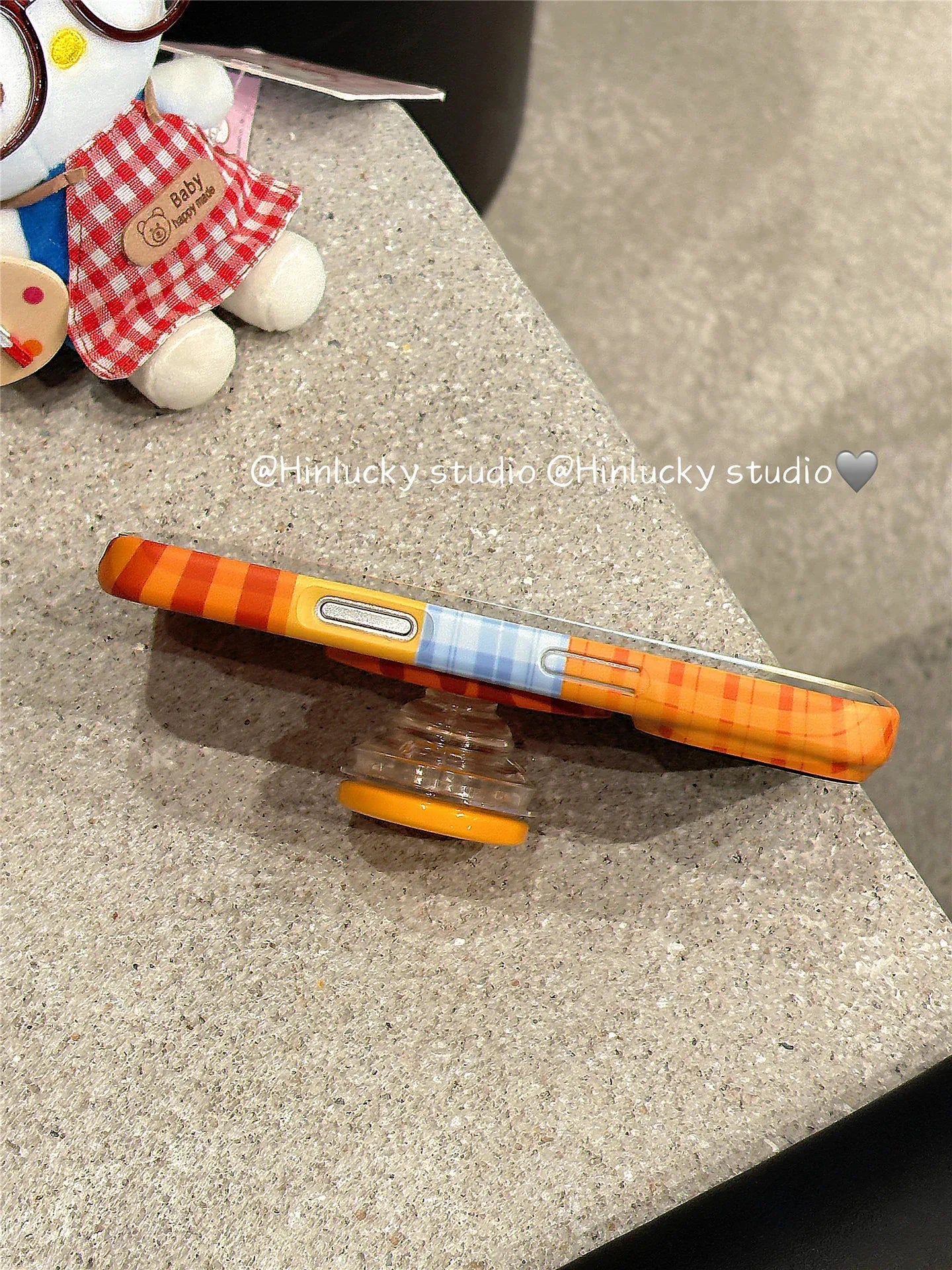 Ameigas Colorful Plaid Button Magnetic Stand Protective Case - Ameigas