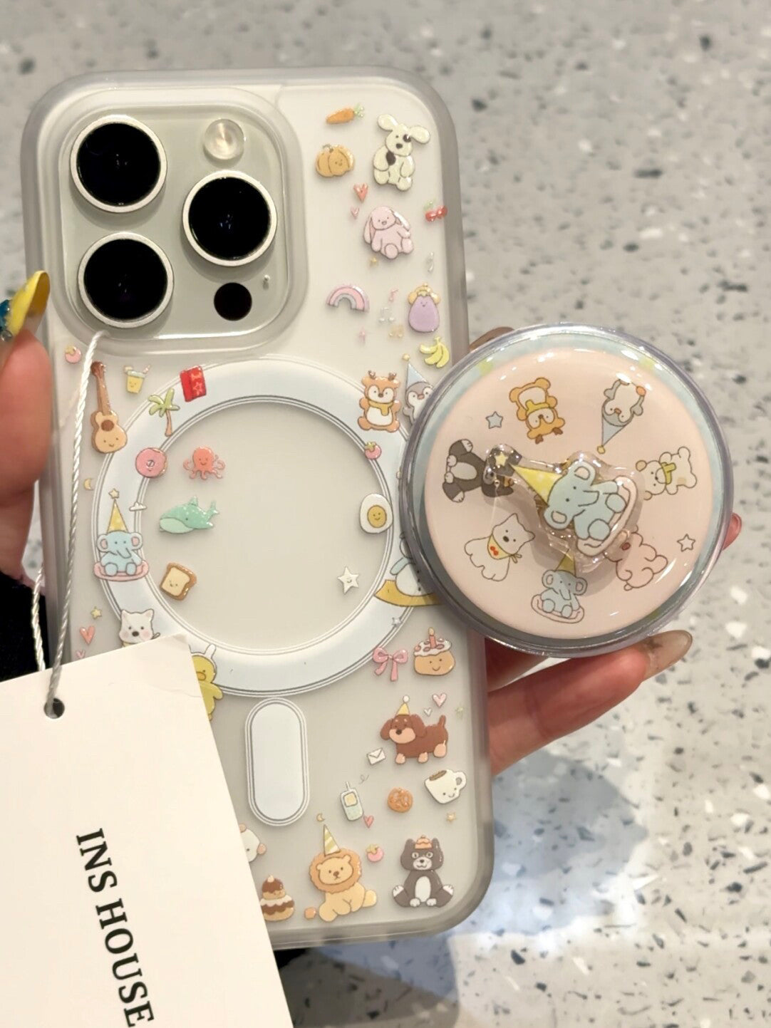 Ameigas Full Icon Doll Magnetic Rotating Stand Phone Case