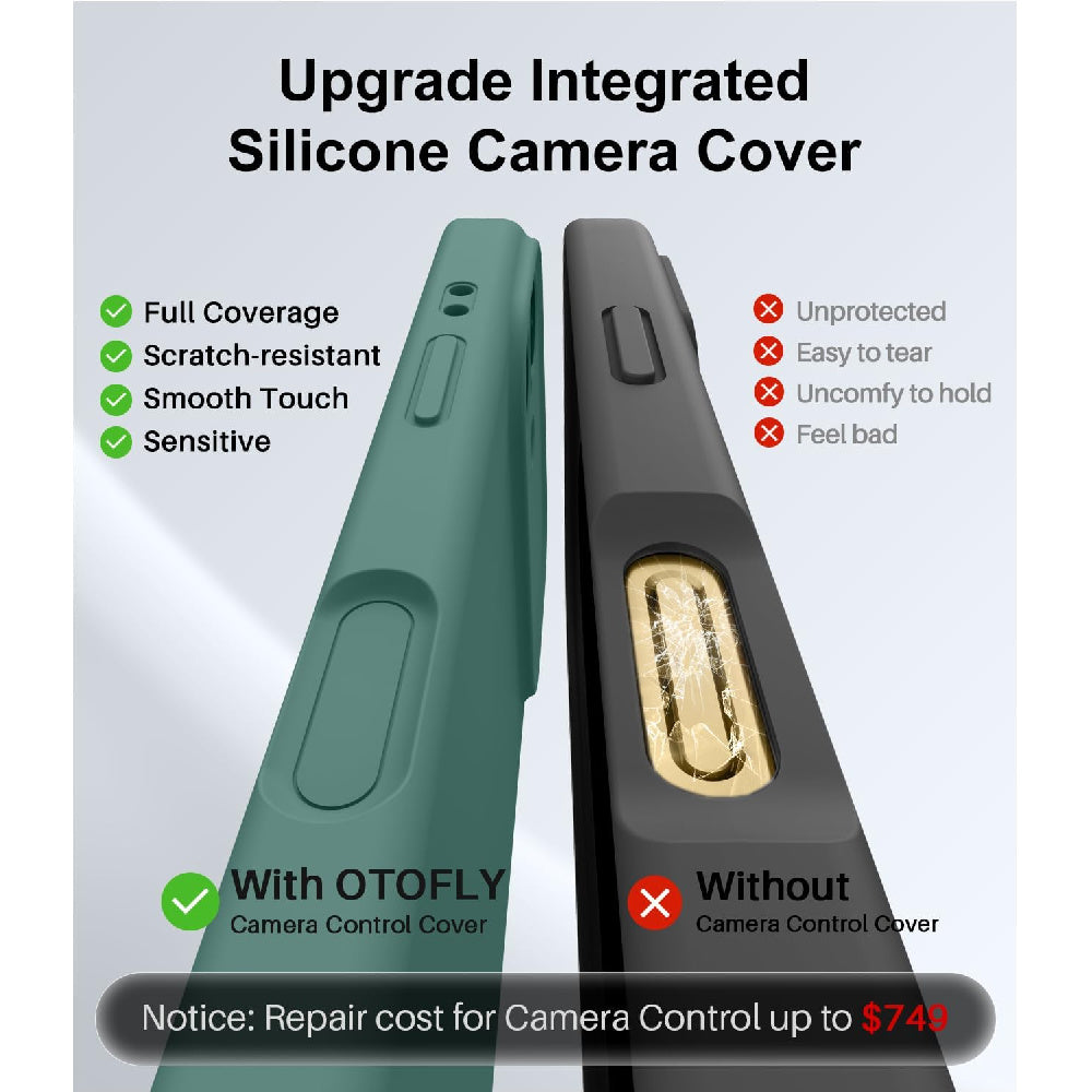 Ameigas Magnetic Liquid Silicone Phone Case with Camera Control Button