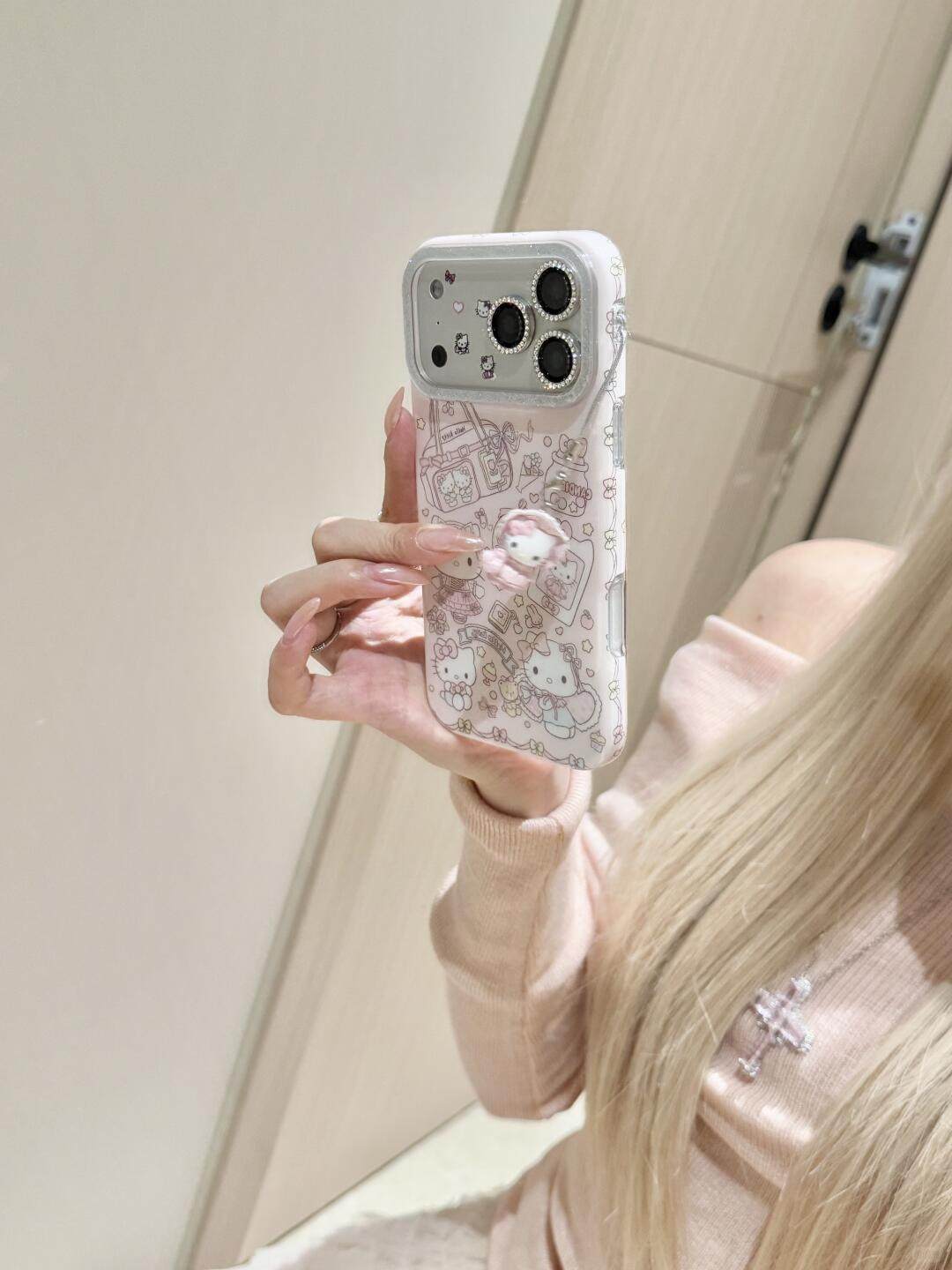 Ameigas Luxury KT Cat Handbag Illustration Phone Case