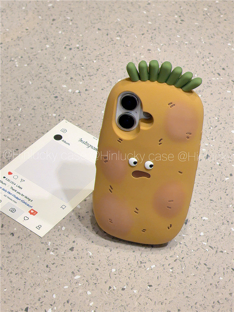 Ameigas Funny Cartoon Potato Silicone Protective iPhone Case