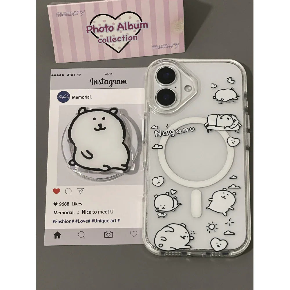 Ameigas Chubby Bear Magnetic Phone Case with Stand - Ameigas