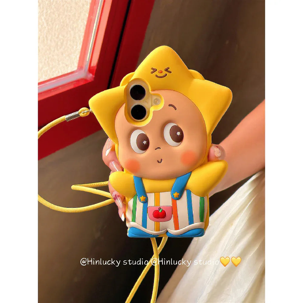 Ameigas Cartoon Striped Star Buddy Case with Crossbody Strap - Ameigas