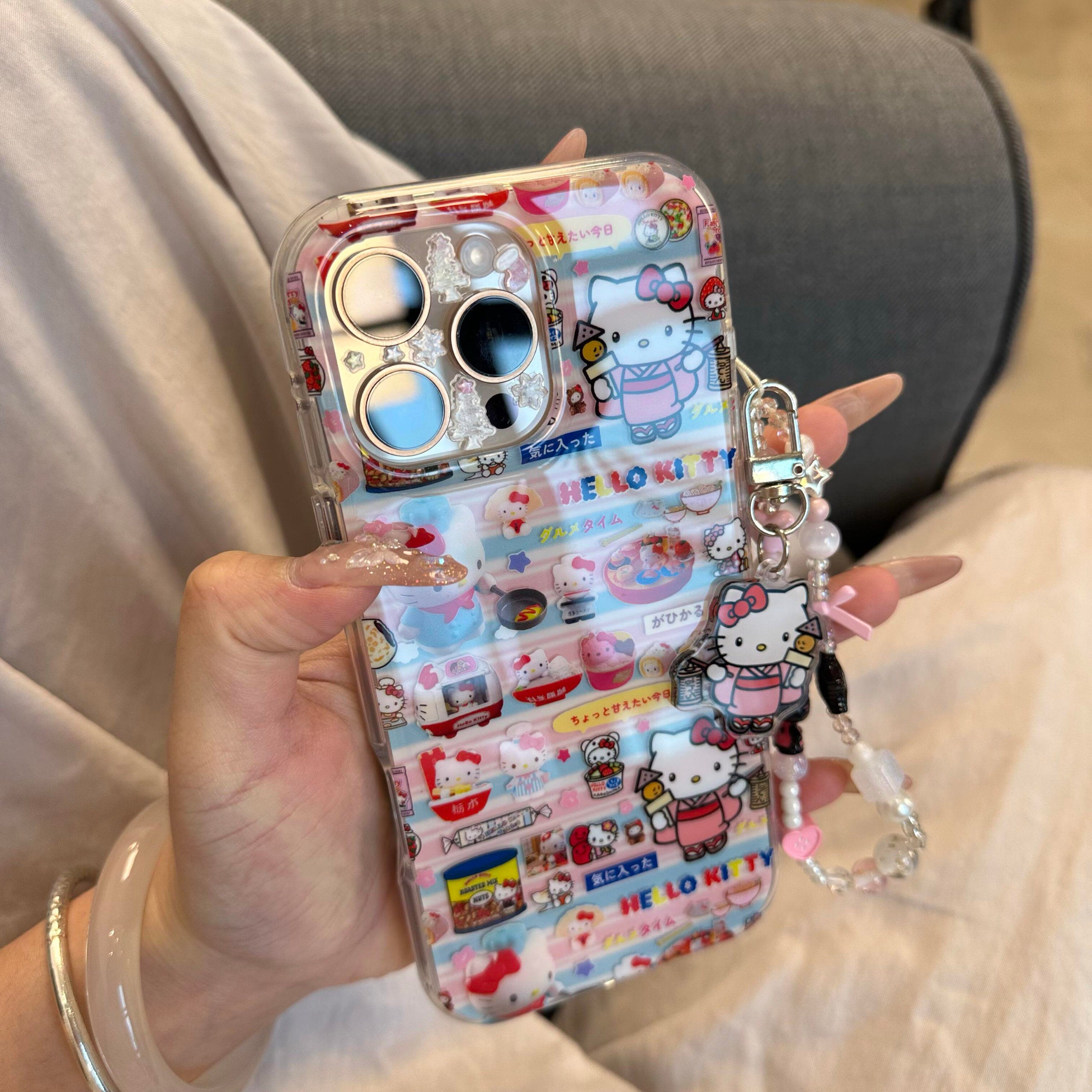 Ameigas Sushi Kitty Case - Glittery Sushi & Kimono Design with Detachable Charm