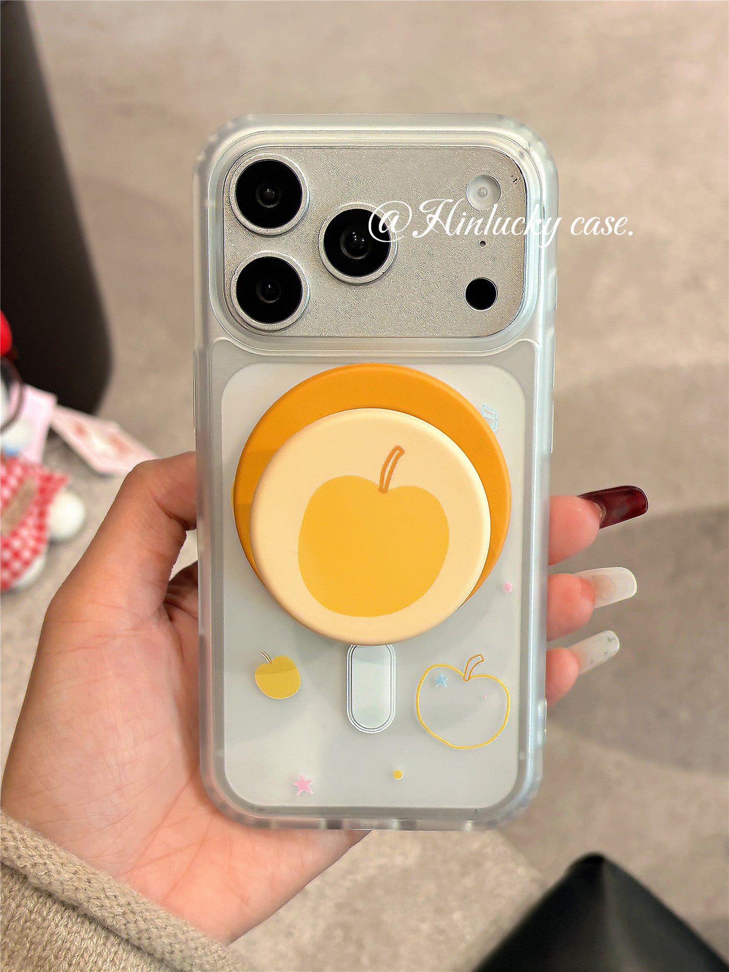 Ameigas Honey Line Apple Case - Korean Instagram Style MagSafe Frosted Cover