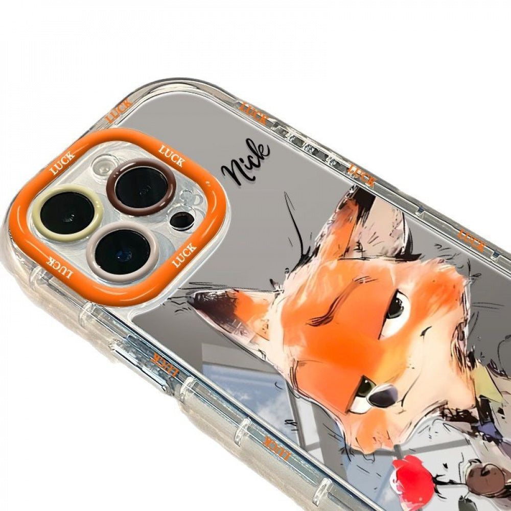 Ameigas Zootopia Judy & Nick Mirror Phone Case for iPhone