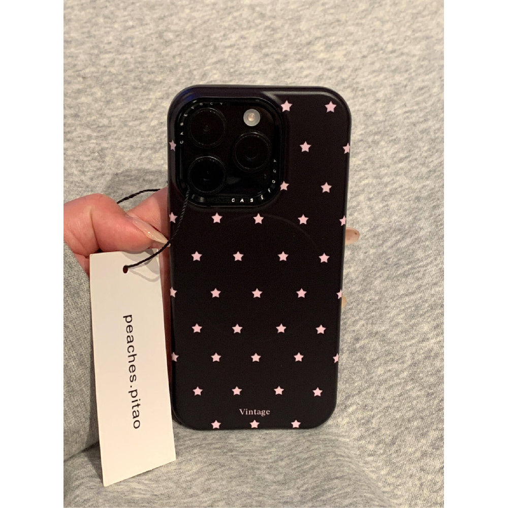 Ameigas Sweet-Cool Star Case - Black & Pink Film Star Design with Magnetic Stand