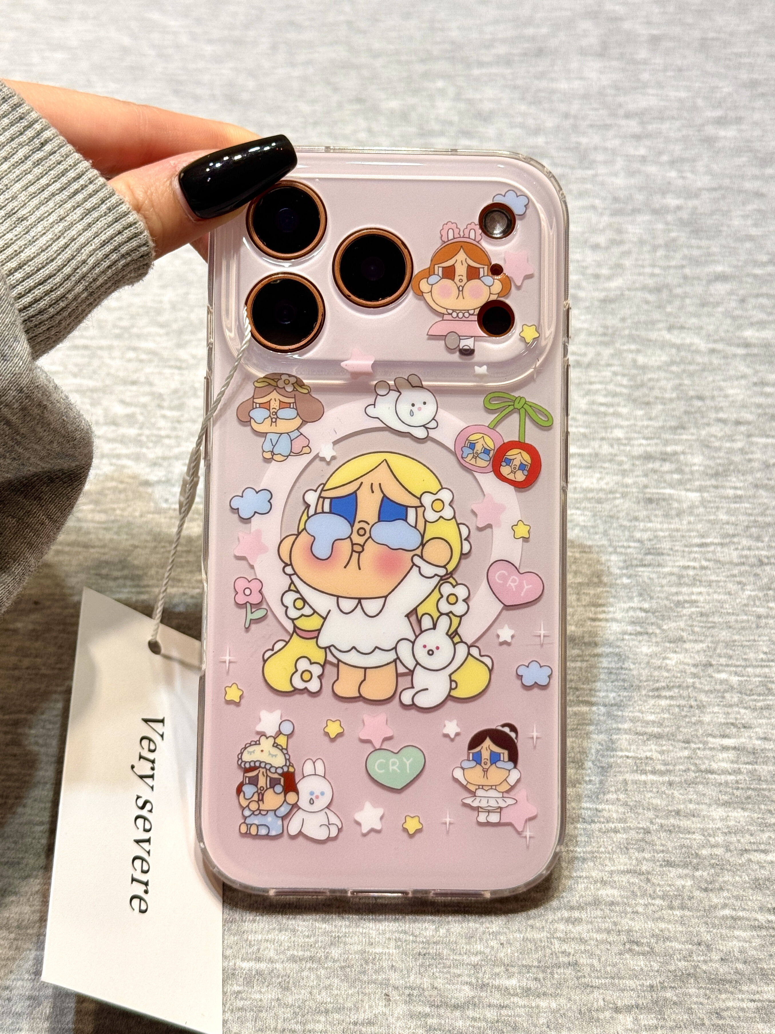 Ameigas Tearful Bunny Girl Case - Cute Crying Rabbit with MagSafe Stand